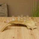 Schnapsanbieter 6 Gläser klein mit Stiel auf Damhirschstange Ständer Steckglas Set Schnaps Geschenk Neu 27.60.3.18