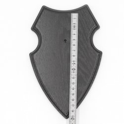1 Stück Wappenschild AF 19 x12 cm Reh Schild Trophäenschild in Eiche dunkel