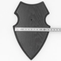 10 x Wappenschilder AF 19 x12 cm Reh Schild Trophäenschilder in Eiche dunkel 10 x Gehörnklammern