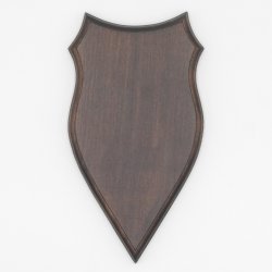1 Stück Wappenschild AF 20 x10 cm Reh Schild Trophäenschild massivem Holz dunkel Neu