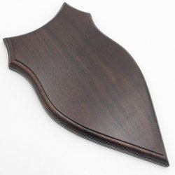 1 Stück Wappenschild AF 20 x10 cm Reh Schild Trophäenschild massivem Holz dunkel Neu