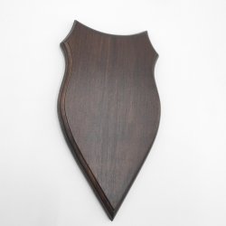 1 Stück Wappenschild AF 20 x10 cm Reh Schild Trophäenschild massivem Holz dunkel Neu