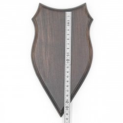 1 Stück Wappenschild AF 20 x10 cm Reh Schild Trophäenschild massivem Holz dunkel Neu