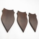 3 Stück Wappenschilder AF 20 x10 cm Reh Schild Trophäenschilder massivem Holz dunkel Neu