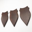 3 Stück Wappenschilder AF 20 x10 cm Reh Schild Trophäenschilder massivem Holz dunkel Neu
