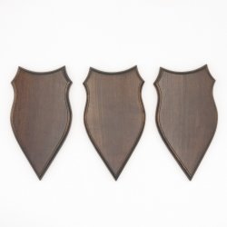 3 Stück Wappenschilder AF 20 x10 cm Reh Schild Trophäenschilder massivem Holz dunkel Neu