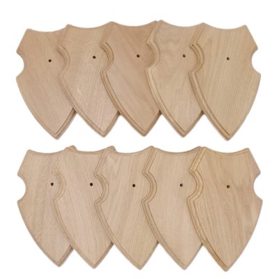 10 Stück Wappenschilder AF 19 x12 cm Reh Schild Trophäenschilder in Eiche hell Neu