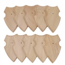 10 Stück Wappenschilder AF 19 x12 cm Reh Schild Trophäenschilder in Eiche hell Neu