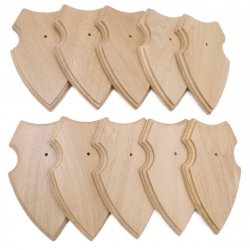 10 Stück Wappenschilder AF 19 x12 cm Reh Schild Trophäenschilder in Eiche hell Neu