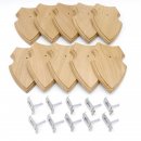 10 Stück Wappenschilder AF 19 x12 cm Reh Schild Trophäenschilder in Eiche mit 10 x Gehörnklammern hell Neu