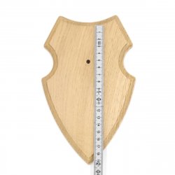 10 Stück Wappenschilder AF 19 x12 cm Reh Schild Trophäenschilder in Eiche mit 10 x Gehörnklammern hell Neu