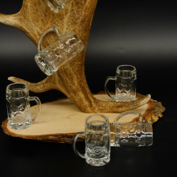 Schnaps Anbieter Akazieschild Schnapsbrett Damhirschstange 8 Stück Krügele 27.7.6.27