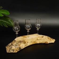 Schnapsanbieter kleine 3 Gläser mit Stiel auf Wurzel Steckglas Set Schnaps Geschenk Neu 27.60.1.54