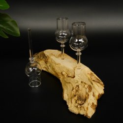 Schnapsanbieter kleine 3 Gläser mit Stiel auf Wurzel Steckglas Set Schnaps Geschenk Neu 27.60.1.54