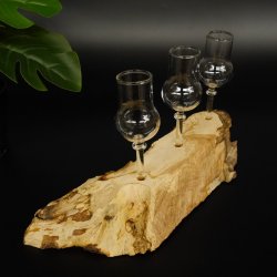 Schnapsanbieter kleine 3 Gläser mit Stiel auf Wurzel Steckglas Set Schnaps Geschenk Neu 27.60.1.54