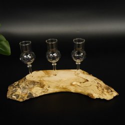 Schnapsanbieter kleine 3 Gläser mit Stiel auf Wurzel Steckglas Set Schnaps Geschenk Neu 27.60.1.54