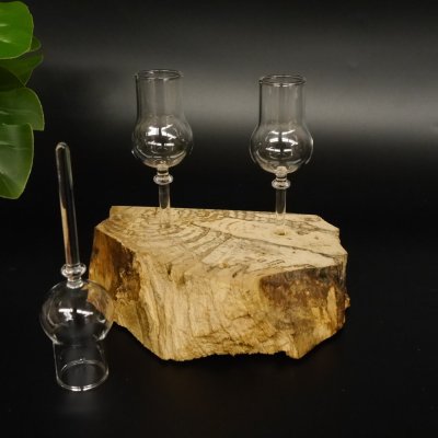 Schnapsanbieter kleine 3 Gläser mit Stiel auf Wurzel Steckglas Set Schnaps Geschenk Neu 27.60.1.59