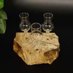 Schnapsanbieter kleine 3 Gläser mit Stiel auf Wurzel Steckglas Set Schnaps Geschenk Neu 27.60.1.59