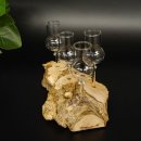 Schnapsanbieter kleine 4 Gläser mit Stiel auf Wurzel Steckglas Set Schnaps Geschenk Neu 27.60.1.63