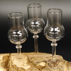 Schnapsanbieter kleine 4 Gläser mit Stiel auf Wurzel Steckglas Set Schnaps Geschenk Neu 27.60.1.63