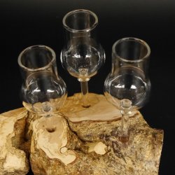 Schnapsanbieter kleine 4 Gläser mit Stiel auf Wurzel Steckglas Set Schnaps Geschenk Neu 27.60.1.63
