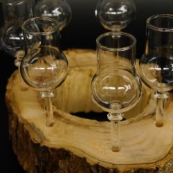 Schnapsanbieter kleine 6 Gläser mit Stiel auf Wurzel Steckglas Set Schnaps Geschenk Neu 27.60.1.64