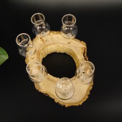Schnapsanbieter kleine 6 Gläser mit Stiel auf Wurzel Steckglas Set Schnaps Geschenk Neu 27.60.1.64