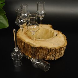 Schnapsanbieter kleine 6 Gläser mit Stiel auf Wurzel Steckglas Set Schnaps Geschenk Neu 27.60.1.64