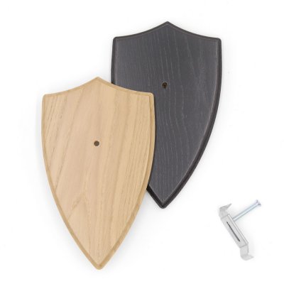 Trophäenschild wappenform mit Kieferfach AF 18x11 cm Reh Schild wahlweise in hell oder dunkel