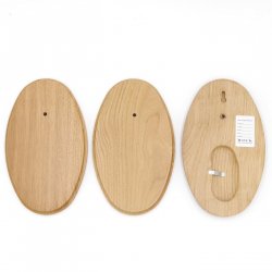 3 trofeeplaten ovaal AF 21 x 12 cm ree plaat eikenhout licht zonder bevestigingsklem