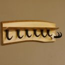 Garderobe mit 6 Gamshaken + Gamsgeweih auf Holzbrett Wandgarderobe Geweih Unikat 27.8.95