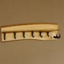 Garderobe mit 6 Gamshaken + Gamsgeweih auf Holzbrett Wandgarderobe Geweih Unikat 27.8.95