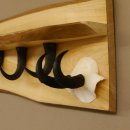 Garderobe mit 6 Gamshaken + Gamsgeweih auf Holzbrett Wandgarderobe Geweih Unikat 27.8.95