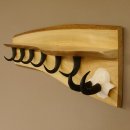 Garderobe mit 6 Gamshaken + Gamsgeweih auf Holzbrett Wandgarderobe Geweih Unikat 27.8.95