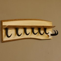 Garderobe mit 6 Gamshaken + Gamsgeweih auf Holzbrett Wandgarderobe Geweih Unikat 27.8.95