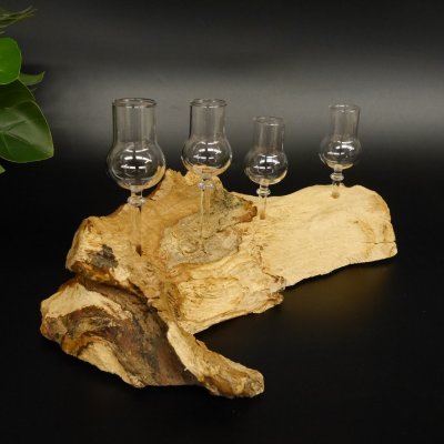 Schnapsanbieter kleine 4 Gläser mit Stiel auf Wurzel Steckglas Set Schnaps Geschenk Neu 27.60.1.72