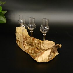 Schnapsanbieter kleine 4 Gläser mit Stiel auf Wurzel Steckglas Set Schnaps Geschenk Neu 27.60.1.72