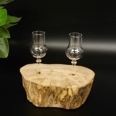 Schnapsanbieter kleine 2 Gläser mit Stiel auf Wurzel Steckglas Set Schnaps Geschenk Neu 27.60.1.76