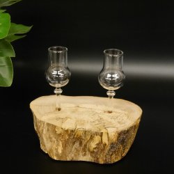 Schnapsanbieter kleine 2 Gläser mit Stiel auf Wurzel Steckglas Set Schnaps Geschenk Neu 27.60.1.76