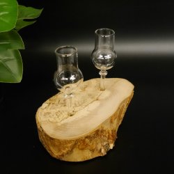 Schnapsanbieter kleine 2 Gläser mit Stiel auf Wurzel Steckglas Set Schnaps Geschenk Neu 27.60.1.76