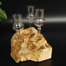 Schnapsanbieter kleine 3 Gläser mit Stiel auf Wurzel Steckglas Set Schnaps Geschenk Neu 27.60.1.78