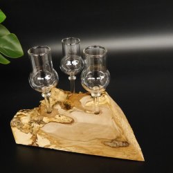 Schnapsanbieter kleine 3 Gläser mit Stiel auf Wurzel Steckglas Set Schnaps Geschenk Neu 27.60.1.78