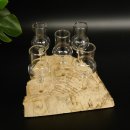 Schnapsanbieter kleine 5 Gläser mit Stiel auf Wurzel Steckglas Set Schnaps Geschenk Neu 27.60.1.79