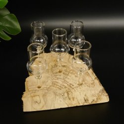 Schnapsanbieter kleine 5 Gläser mit Stiel auf Wurzel Steckglas Set Schnaps Geschenk Neu 27.60.1.79