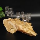 Schnapsanbieter kleine 6 Gläser mit Stiel auf Wurzel Steckglas Set Schnaps Geschenk Neu 27.60.1.83