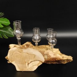 Schnapsanbieter kleine 6 Gläser mit Stiel auf Wurzel Steckglas Set Schnaps Geschenk Neu 27.60.1.83