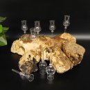 Schnapsanbieter kleine 8 Gläser mit Stiel auf Wurzel Steckglas Set Schnaps Geschenk Neu 27.60.1.86