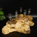 Schnapsanbieter kleine 8 Gläser mit Stiel auf Wurzel Steckglas Set Schnaps Geschenk Neu 27.60.1.86