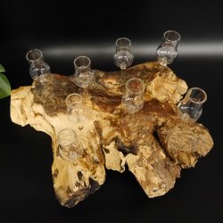 Schnapsanbieter kleine 8 Gläser mit Stiel auf Wurzel Steckglas Set Schnaps Geschenk Neu 27.60.1.86