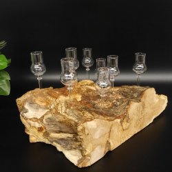 Schnapsanbieter kleine 8 Gläser mit Stiel auf Wurzel Steckglas Set Schnaps Geschenk Neu 27.60.1.86